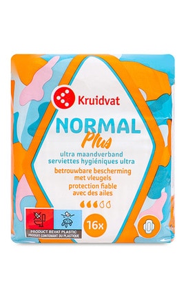KRUIDVAT-Прокладки гігієнічні з крильцями Kruidvat Ultra Normal Рlus 16 шт-8720674233130-