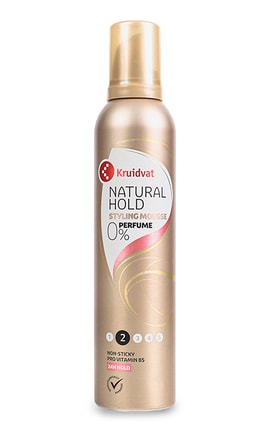KRUIDVAT-Мусс для волос без запаха Kruidvat Natural Hold 250 мл-8719179414595-