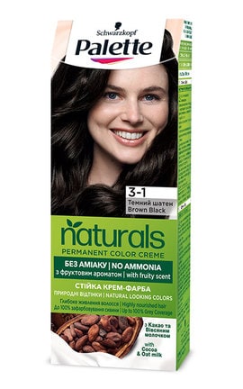 PALETTE NATURALS-Крем-краска стойкая без аммиака для волос Palette Naturals 3-1 Темный Шатен 1 шт-9000101689501-