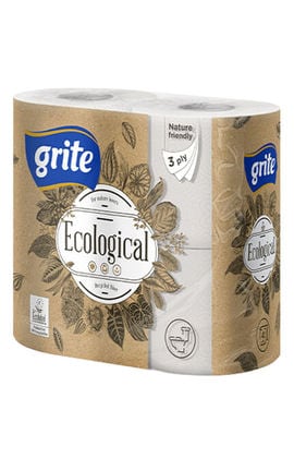 GRITE-Туалетная бумага Grite Ecological трехслойная 4 шт-4770023350227-