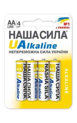 НАША СИЛА-Батарейки LR6 Alkaline 4 шт-6922363163014-