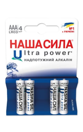 НАША СИЛА-Батарейки LR03 Ultra Power 4 шт-6922363162147-