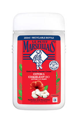 MARSEILLAIS-Гель для душа Le Petit Marseillais Био Хлопок и Мак 250 мл-3574661577593-