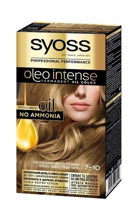 OLEO INTENSE-Краска для волос стойкая без аммиака Syoss Oleo Intense тон 7-10 натуральный светло-русый 115 мл-9000100814461-