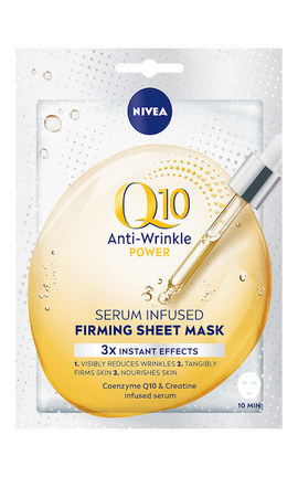 NIVEA-Маска для лица Nivea Q10 Power тканевая питательная, с коэнзимом и креатином для упругости кожи, против морщин 1 шт.-4006000080284-