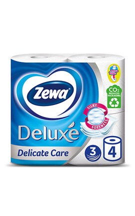 ZEWA-Туалетная бумага Zewa Deluxe Delicate Care белая, трехслойная 4 шт-7322540313369-