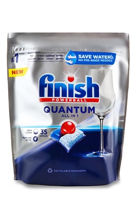 FINISH-Засіб для миття посуду в капсулах All in1 Quantum Powerball Finish 35 шт-5908252005215-