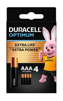 DURACELL-Батарейки Duracell Optimum AAA Alkaline 4 шт-5000394158726-