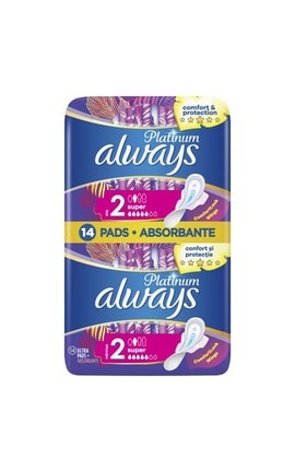 ALWAYS-Прокладки жіночі гігієнічні Always Platinum Collection відтінок Super Plus Розмір 3 14 шт-8001090430663-