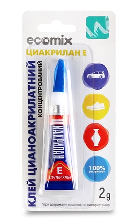 ECOMIX-Клей цианоакрилатний концентрований Ecomix 2 г-4820052890277-