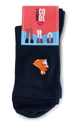 WOMEN'S CODE-Шкарпетки класичні з вишивкою Women's Code Преміум 23-25-4820203329113-