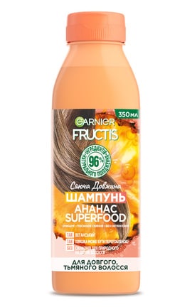 FRUCTIS-Шампунь для волосся Garnier Fructis Superfood Ананас Сяюча довжина 350 мл-3600542522793-