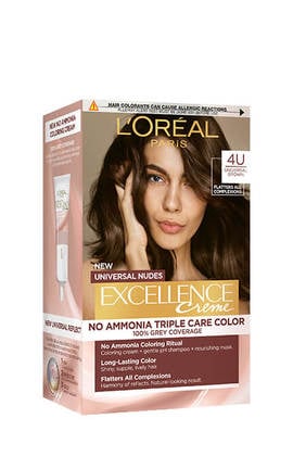 EXCELLENCE-Крем-краска для волос без аммиака L'Oreal Paris Excellence Creme №4U Universal Brown 1 шт-3600524149017-