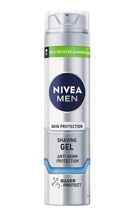 NIVEA-Гель для бритья Nivea Men Silver Protect с ионами серебра 200 мл-4006000051673-