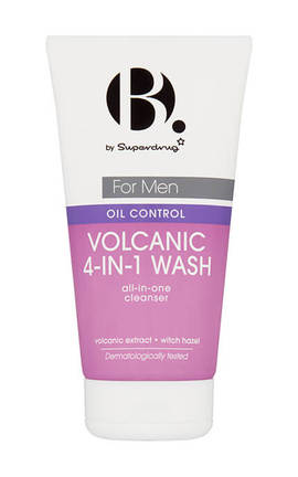 B.-Гель для вмивання обличчя чоловічий Superdrug B. Oil Control Volcanic 4-in-1 150 мл-7883941-