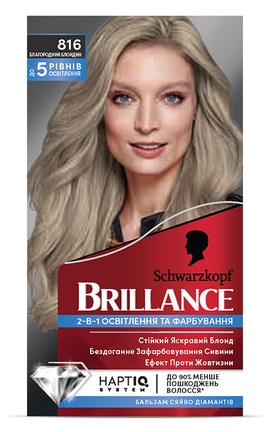 BRILLANCE-Крем-фарба cтійка для волосся Schwarzkopf Brillance 816 Благородний Блондин 1 шт-4015100716658-