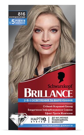 BRILLANCE-Крем-фарба cтійка для волосся Schwarzkopf Brillance 816 Благородний Блондин 1 шт-4015100716658