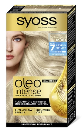 OLEO INTENSE-Краска для волос стойкая без аммиака Syoss Oleo Intense тон 12-00 платиновый блонд экстра 115 мл-4015100188578-