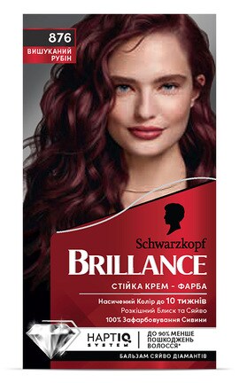 BRILLANCE-Крем-краска стойкая для волос Schwarzkopf Brillance 876 Изысканный Рубин 1 шт-4015100441499