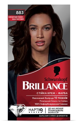 BRILLANCE-Крем-фарба cтійка для волосся Schwarzkopf Brillance 883 Елегантний темно-каштановий 1 шт-4015000515689-