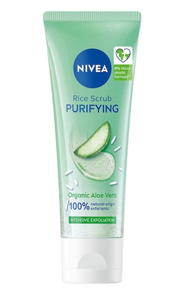 NIVEA-Скраб для лица Nivea 75 мл Очищение и сужение пор с био-алоэ вера для комбинированной кожи матовый рисовый 75 мл-4006000003610-