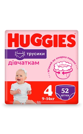 HUGGIES-Підгузки-трусики для дівчаток Huggies Рants, розмір 4 (9-14 кг)-5029053547541-