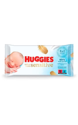 HUGGIES-Вологі серветки Huggies Extra Care Sensitive 56 шт-5029053568706-
