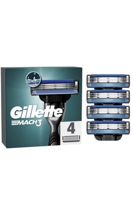 GILLETTE MACH 3-Змінні картриджі для гоління Gillette Mach 3 4 шт-3014260239633-