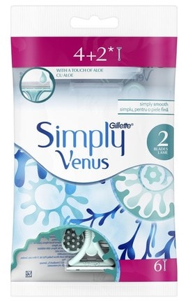 GILLETTE VENUS-Одноразові бритви для гоління жіночі Gillette Simply Venus 6 шт-7702018069316-