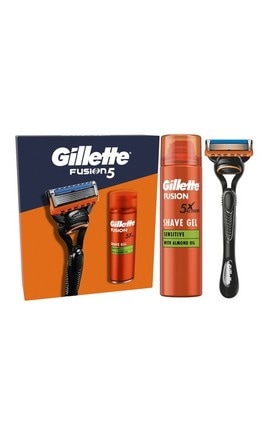 GILLETTE FUSION-Набір подарунковий Gillette Fusion: Станок для гоління чоловічий (бритва) з 1 змінним лезом + Гель для гоління 200 мл-8700216075329-