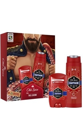 OLD SPICE-Подарочный набор Old Spice Dark Captain: Гель для душа 3-в-1 250 мл + Твердый дезодорант 50 мл-8700216131735-