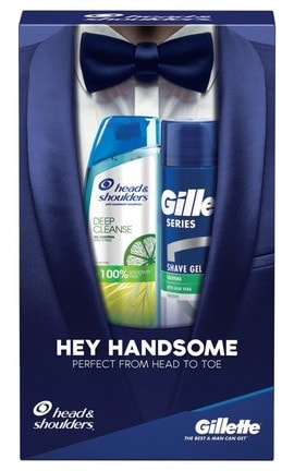 HEAD and SHOULDERS-Набір подарунковий Шампунь проти лупи Head & Shoulders Глибоке очищення 300 мл + Гель для гоління Gillette Алое вера 200 мл-8700216183079-