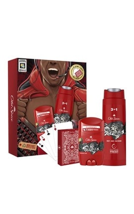 OLD SPICE-Подарунковий набір Old Spice Gamer Wolfthorn: Гель для душу 3-в-1 250 мл + Твердий дезодорант 50 мл + Гральні карти-8700216131629-