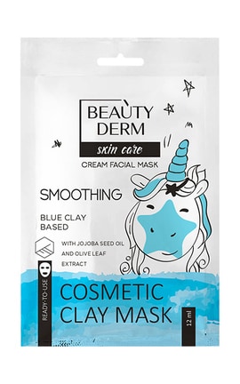 BEAUTYDERM-Косметична маска для обличчя проти мімічних зморшок Beautyderm на основі блакитної глини 12 мл-4820185222563-