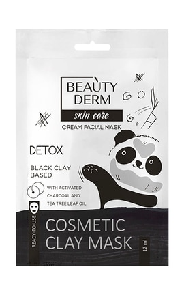 BEAUTYDERM-Косметична маска для обличчя антивугрова Beautyderm на основі чорної глини 12 мл-4820185222549-