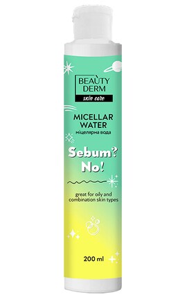 BEAUTYDERM-Мицелярная вода для снятия макияжа Beautyderm Sebum?No! 200 мл-4820185224987-