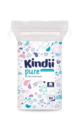 KINDII-Ватные диски для детей Kindii Pure, 60 шт-5900095000792-