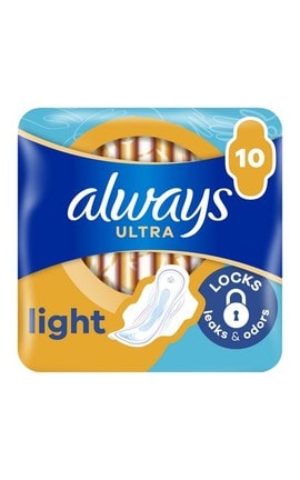 ALWAYS-Гигиенические прокладки Always Ultra Light 10 шт-8700216022262-