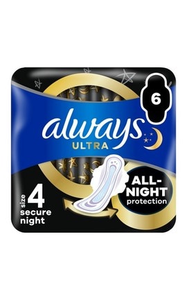 ALWAYS-Гигиенические прокладки Always Ultra Secure Night (Размер 4) 6 шт-8001841733050-