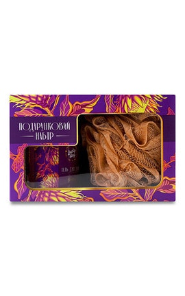 LUCKY DAY-Набір подарунковий Гель для душу Квітка 275мл + Мочалка банна Lucky Day 1 шт-9210000073459-