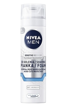 NIVEA-Пена для бритья мужская Nivea Men восстанавливает для чувствительной кожи без содержания спирта 200 мл-5900017061184-