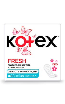 KOTEX-Ежедневные Прокладки женские гигиенические Kotex Normal Deo 56 шт-5029053548098-