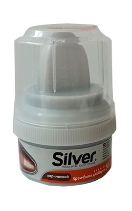 SILVER-Крем-блиск для взуття Silver коричневий, 50 мл-8690757232506-