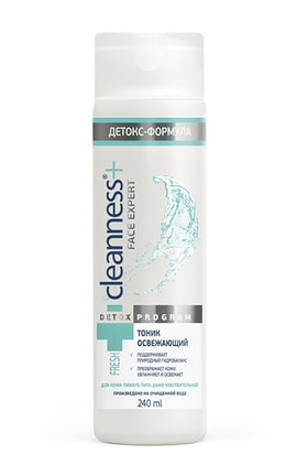 CLEANNESS-Тоник для лица Cleanness+ освежающий, 240 мл-4820023208995-