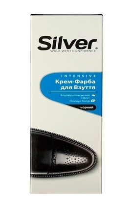 SILVER-Крем-фарба для взуття Silver чорна, 75 мл-8690757000693-