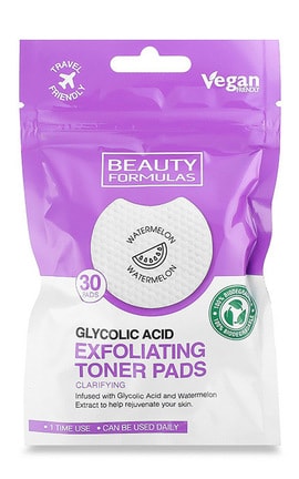 BEAUTY FORMULAS-Пилинг-диски с гликолевой кислотой для лица Beauty Formulas 30 шт-5012251013772-