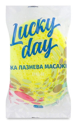 LUCKY DAY-Губка банная массажная в ассортименте Lucky Day Овальная 1 шт-4823058338330-