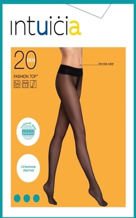 INTUICIA-Колготи жіночі Fashion Top 20 Den Intuicia розмір 4 Бежевий-4820023712898-