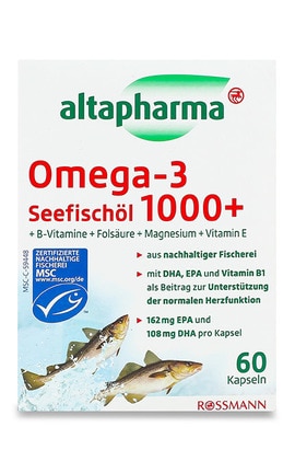 ALTAPHARMA-Дієтична добавка Altapharma Омега-3 1000 + Вітаміни та мінерали 60 шт-4305615946771-