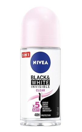 NIVEA-Антиперспірант Nivea Чорне та біле Невидимий прозорий кульковий 50 мл-4006000032481-